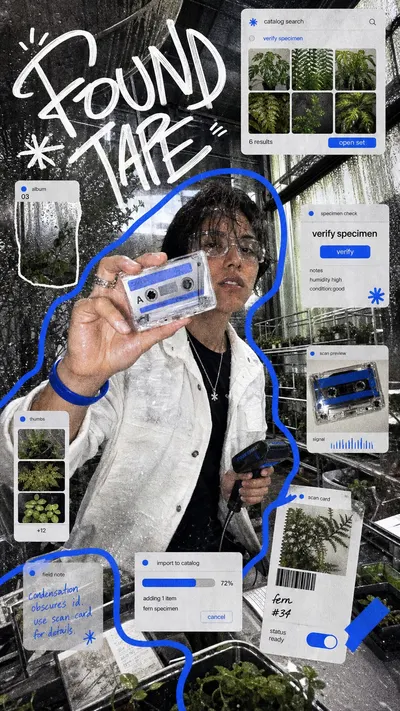 Y2K Mirror UI Scribble Collage Style