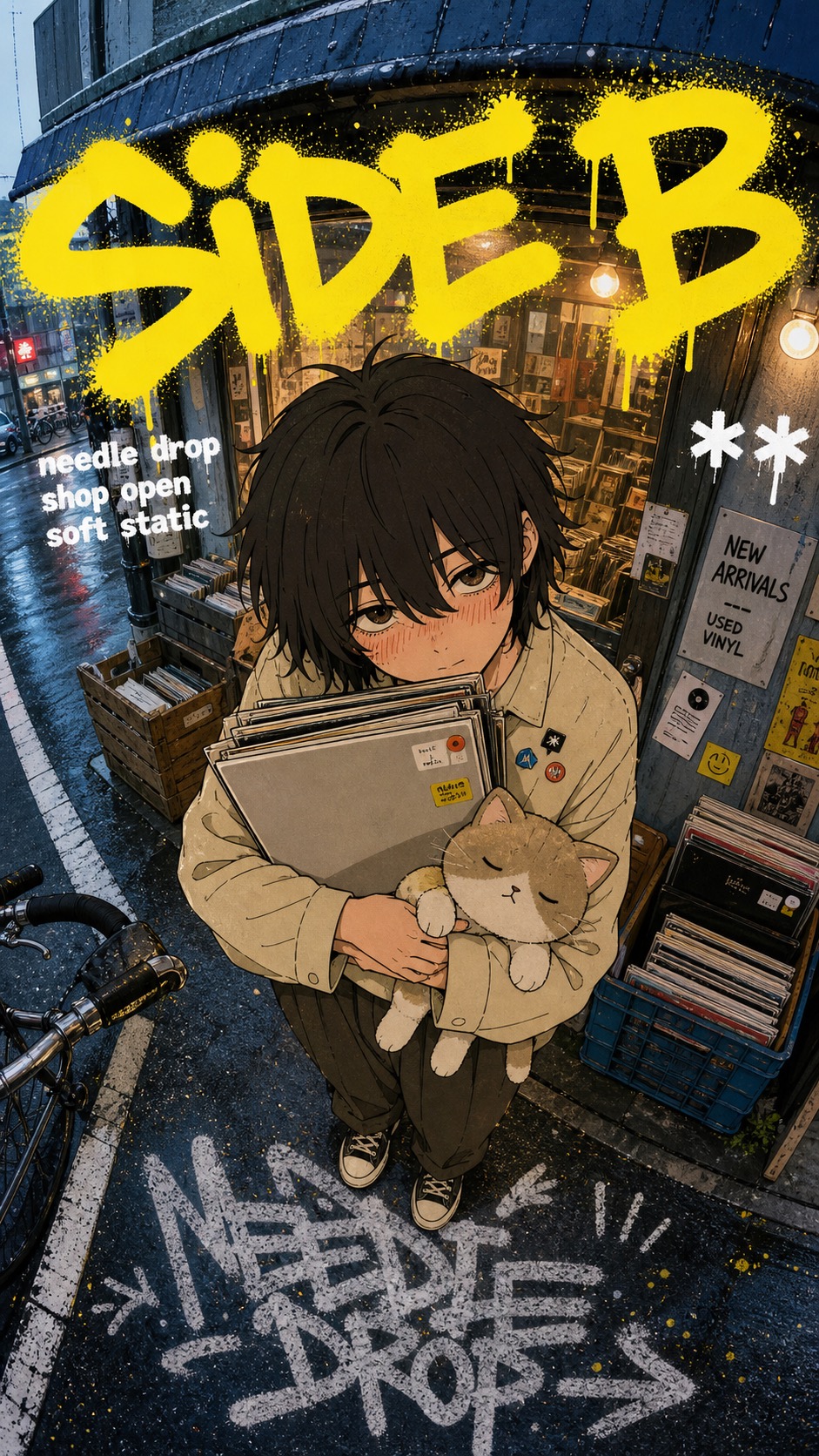 Yellow Graffiti Fisheye Manga Street Poster Style