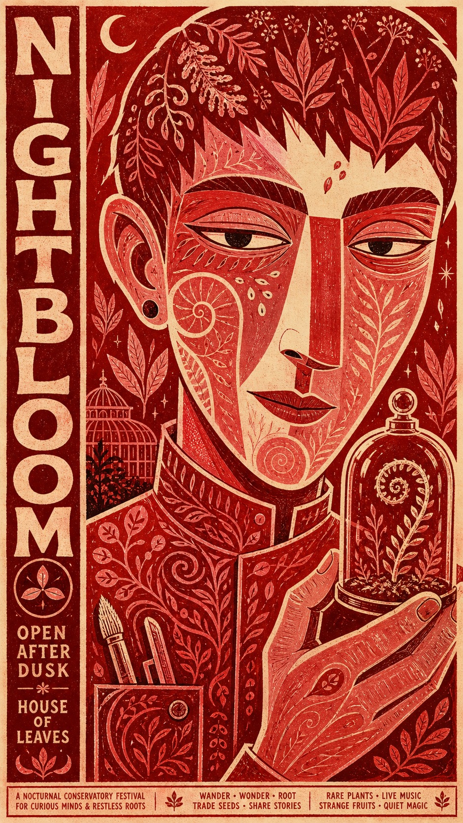 Vermilion Folk Screenprint Character Poster
