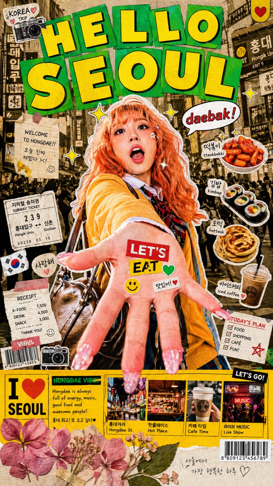 Tokyo Kawaii Travel Collage Poster