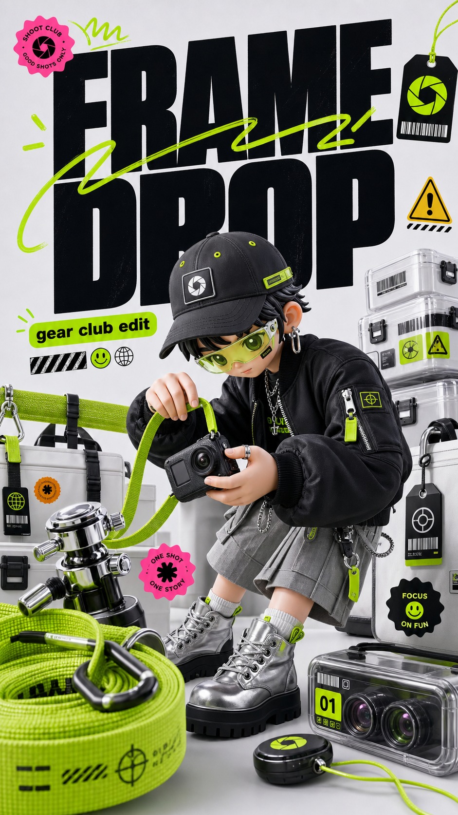 Acid Lime 3D Streetwear Type Poster Style