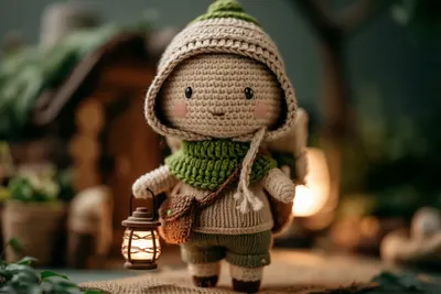 Warm-Tone Crochet Doll
